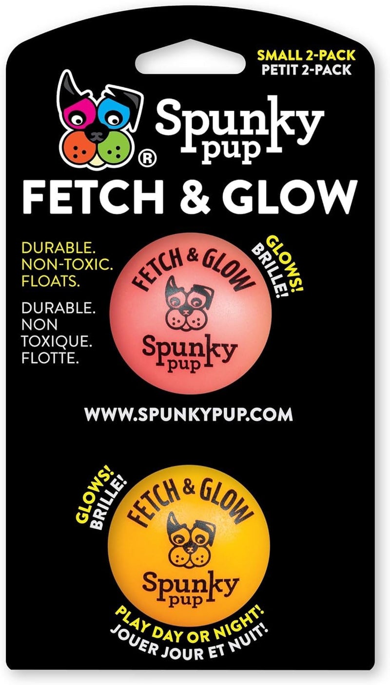 Spunky pup Dog Fetch Ball Small 2 Count (Pack of 1), (Assorted) - Image 1